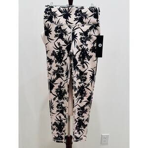 NWT Mono B Cream and Navy Floral Leggings Size S
